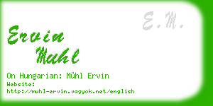 ervin muhl business card